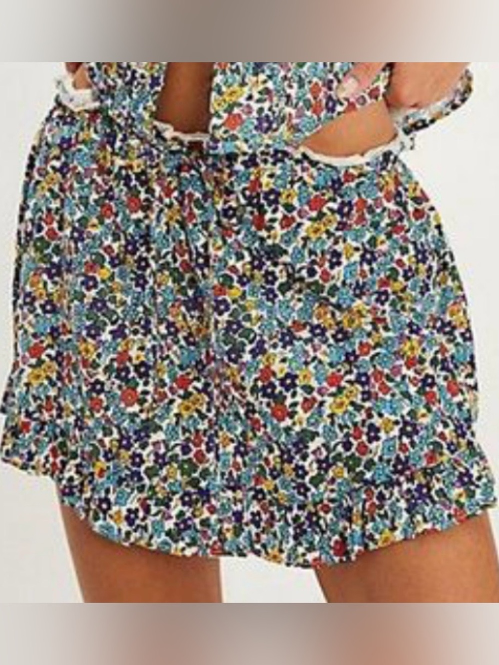 Free People Floral Mini Skirt in Multicolor